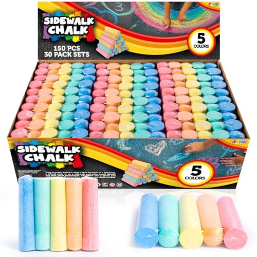 Chalk Outdoor Jumbo - 150 Pcs Sidewalk Chalk Set in