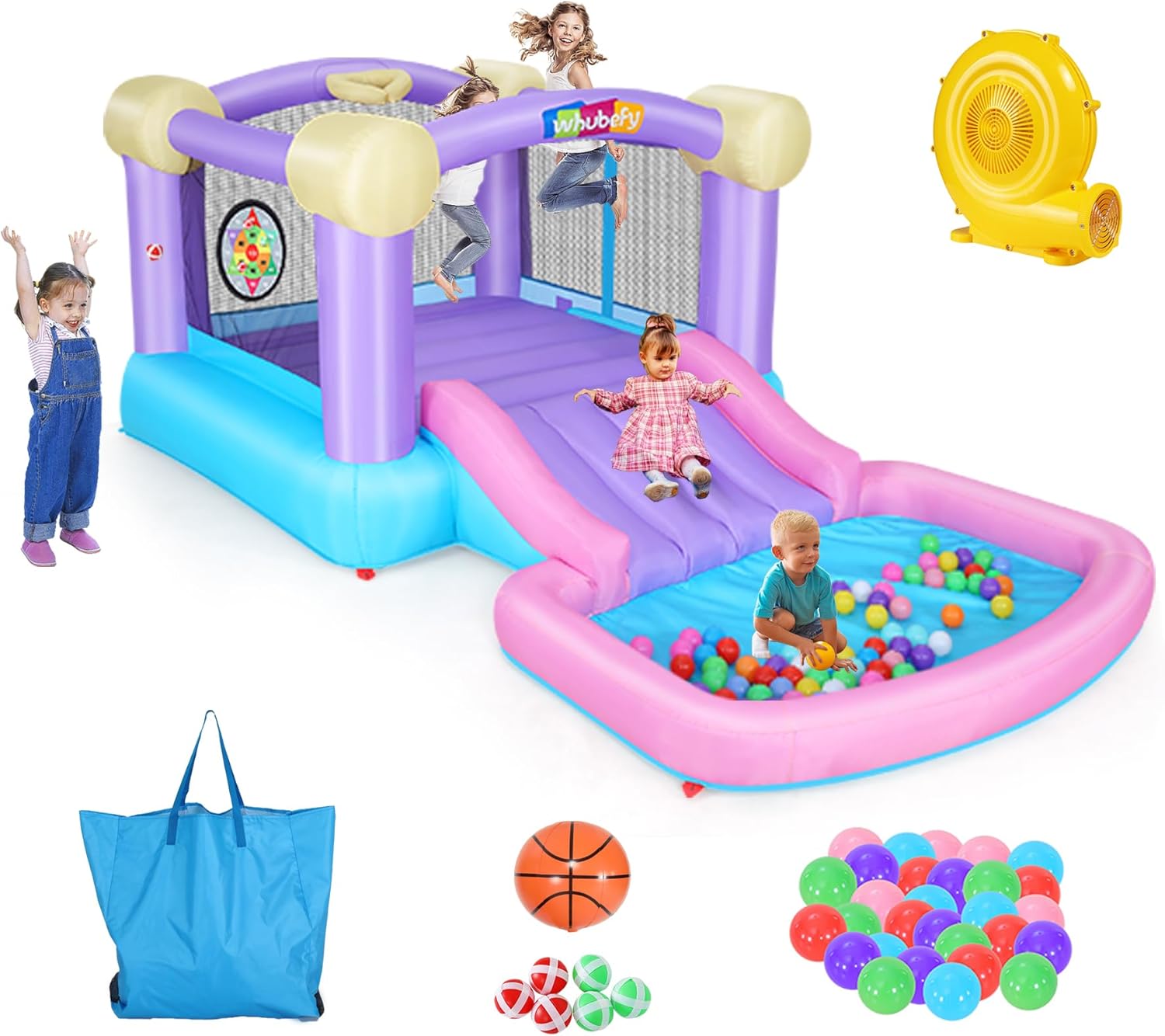 Kids Outdoor Ball - Kids Inflatable Bounce House with Slide