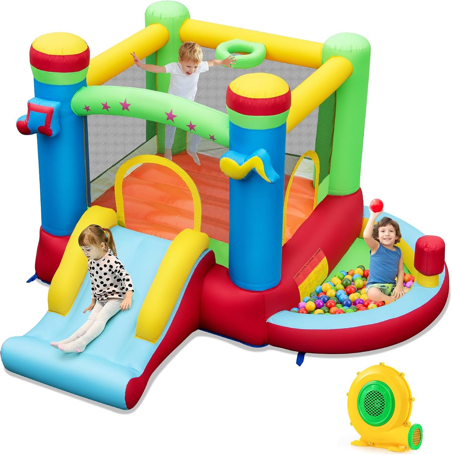 Kids Outdoor Ball - Inflatable Bounce House with Ball Pit,