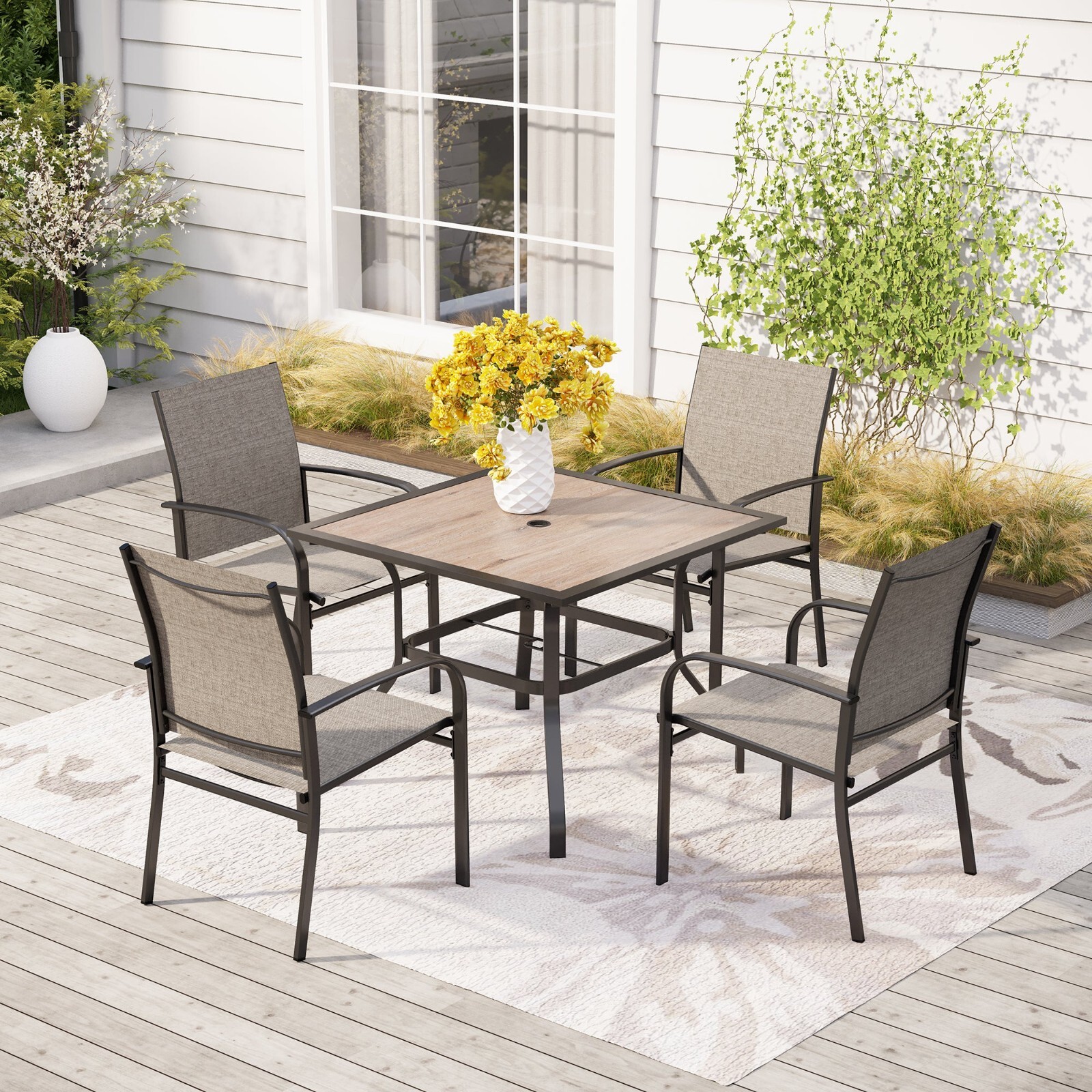 Kids Outdoor Lawn Chair - 5 Piece Outdoor Dining Set Patio