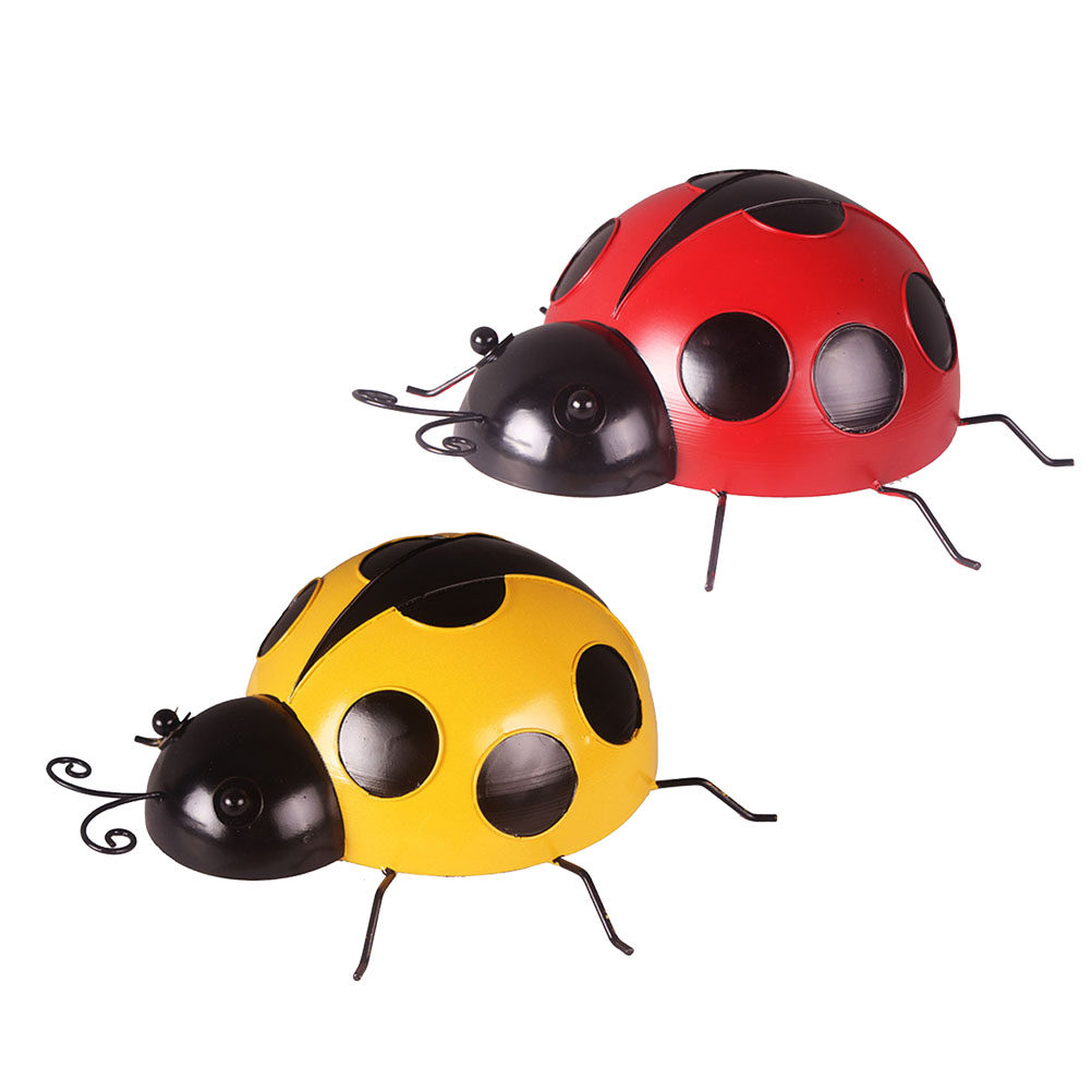 Kids Outdoor Fence - 2Pcs Iron Ladybug Wall Decor Hanging