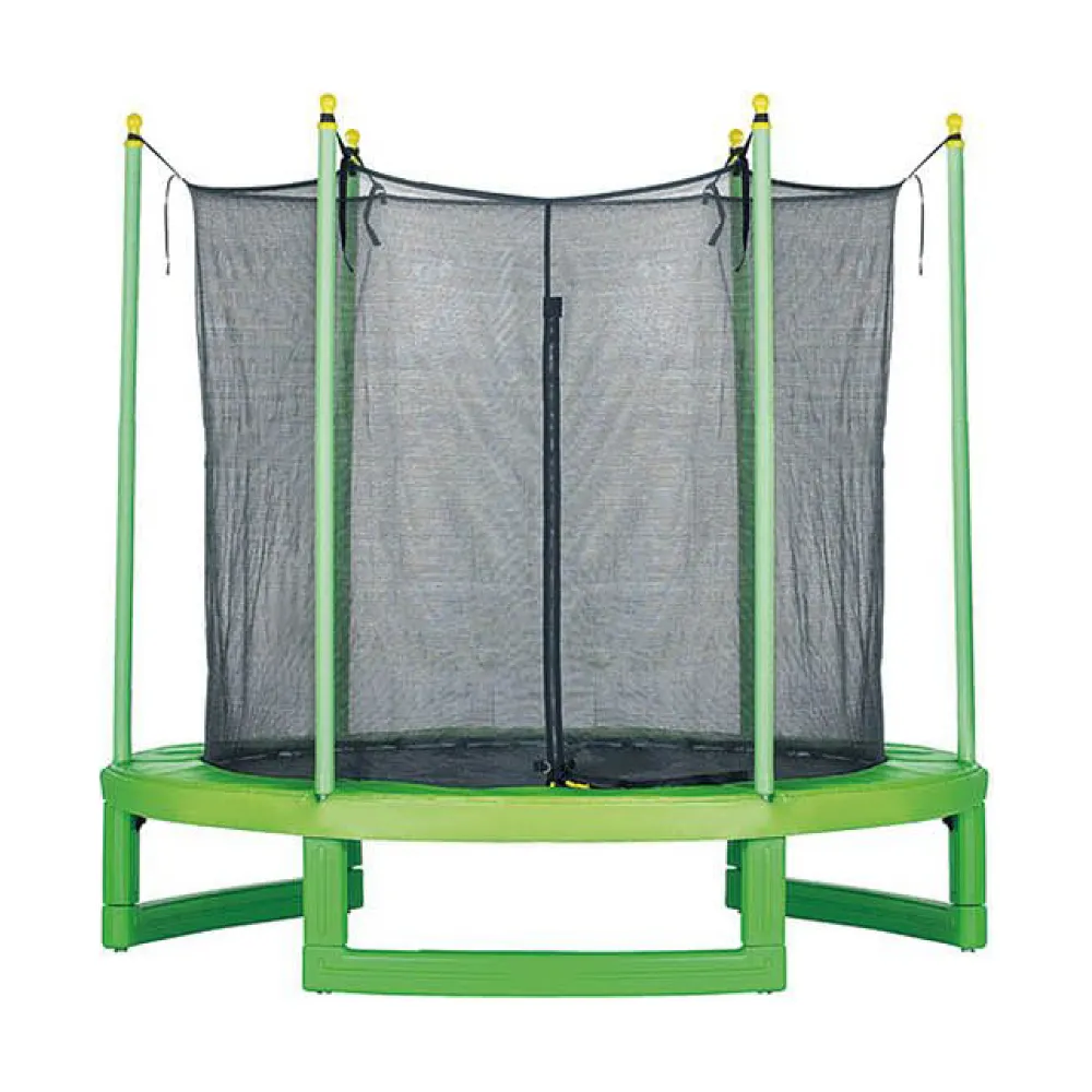 Kids Outdoor Swing And Slide - 7ft PVC Outdoor Trampoline Integrated Safety