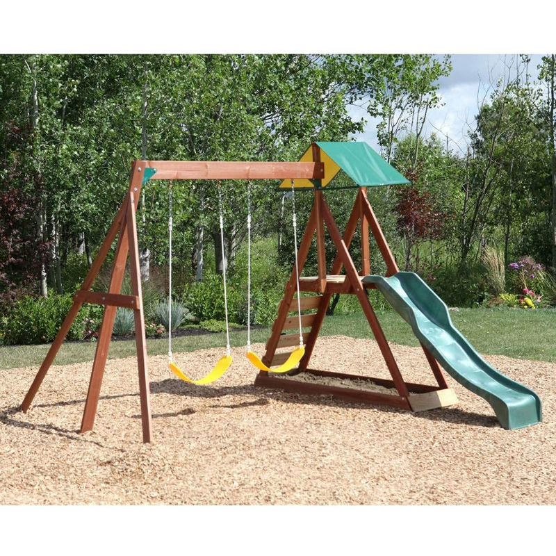 Kids And Children Outdoor Wood - Kids Outdoor Swing And Slide 리뷰 및 가격