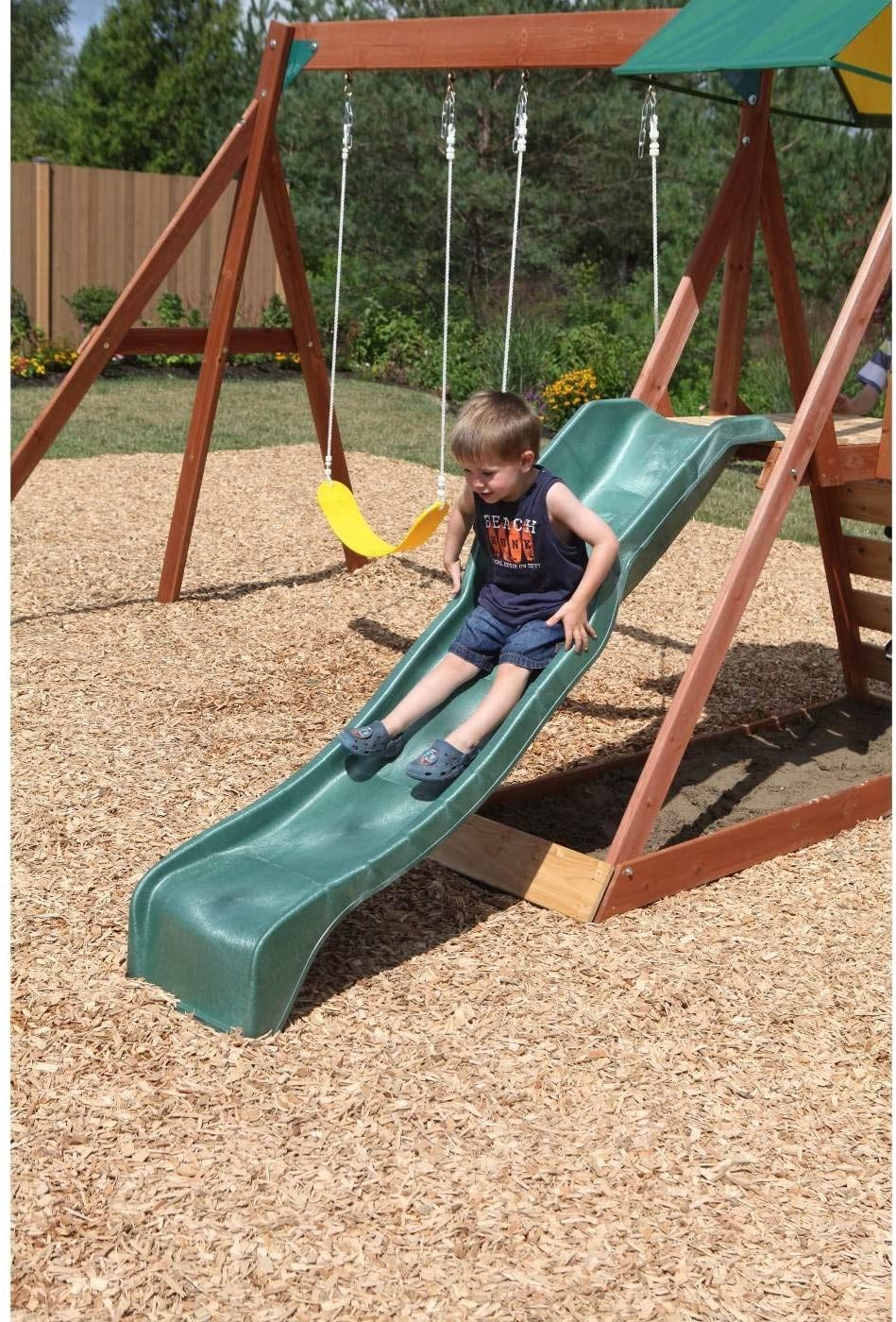 Kids And Children Outdoor Wood - Kids Outdoor Swing And Slide 리뷰 및 가격