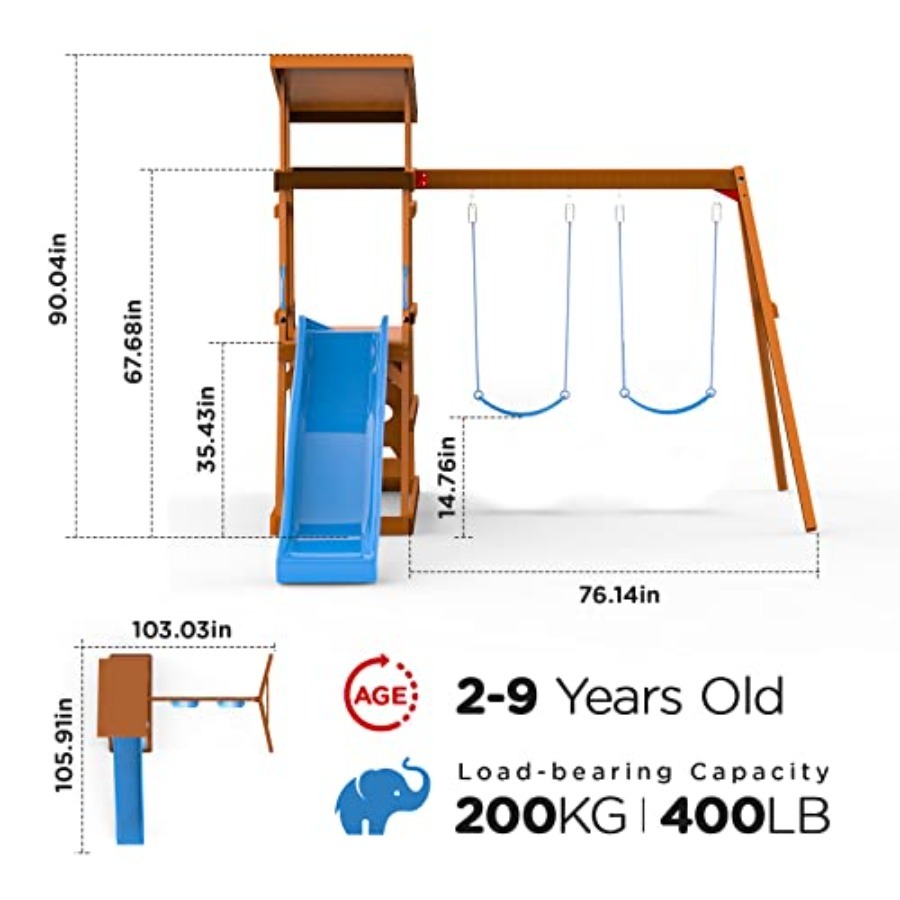 Playground Wooden Swing Sets f - Kids Outdoor Swing And Slide 리뷰 및 가격