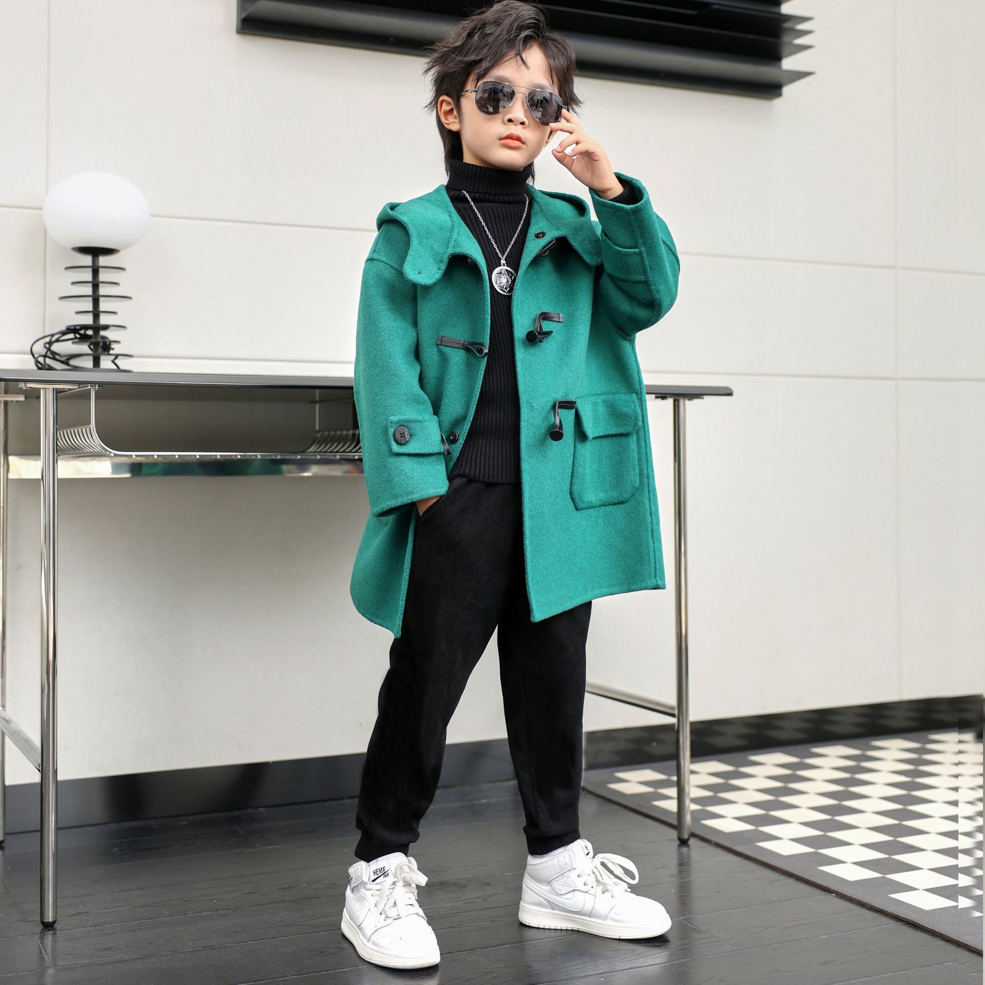 Children Winter Red Green Wool - Kids Outdoor Jacket 리뷰 및 가격