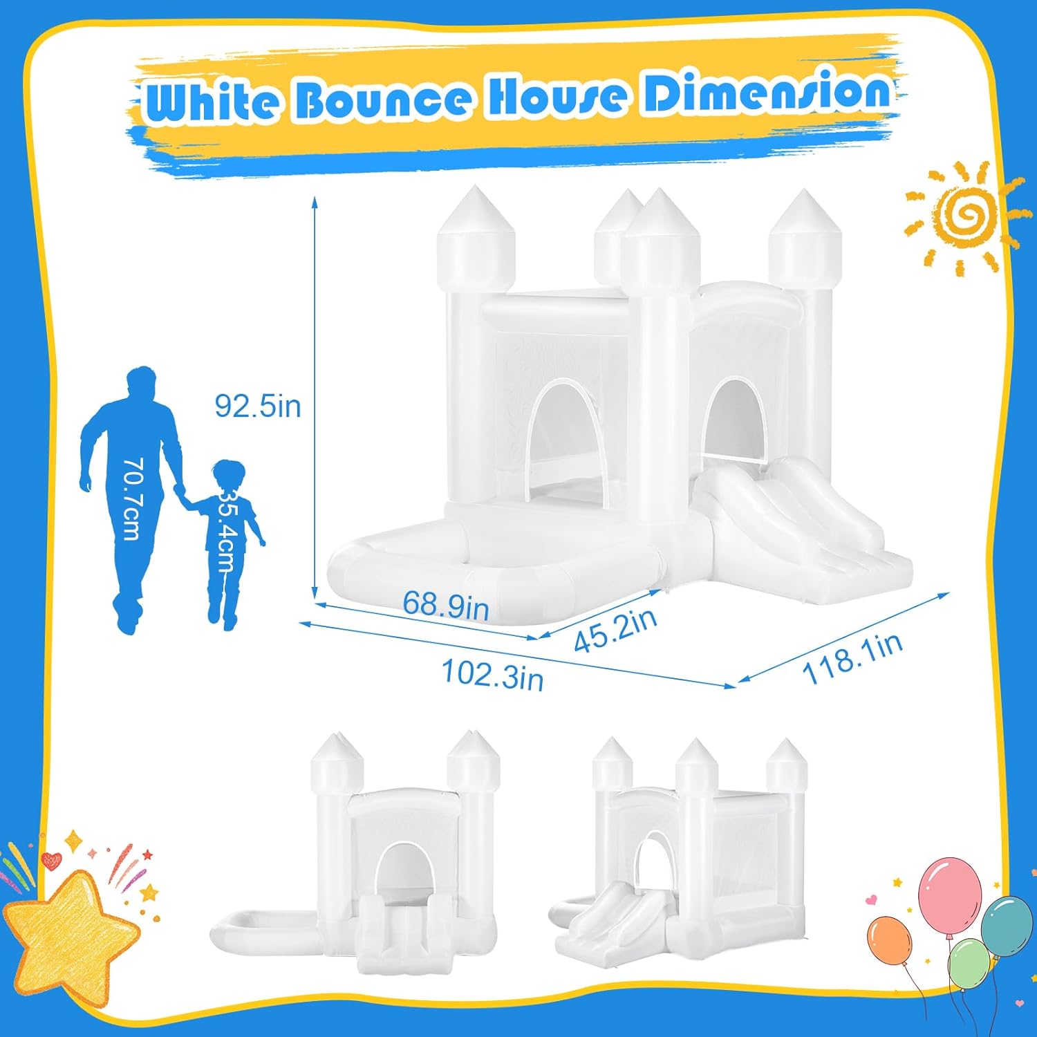 Kids White Bounce House with B - Kids Outdoor Ball 리뷰 및 가격
