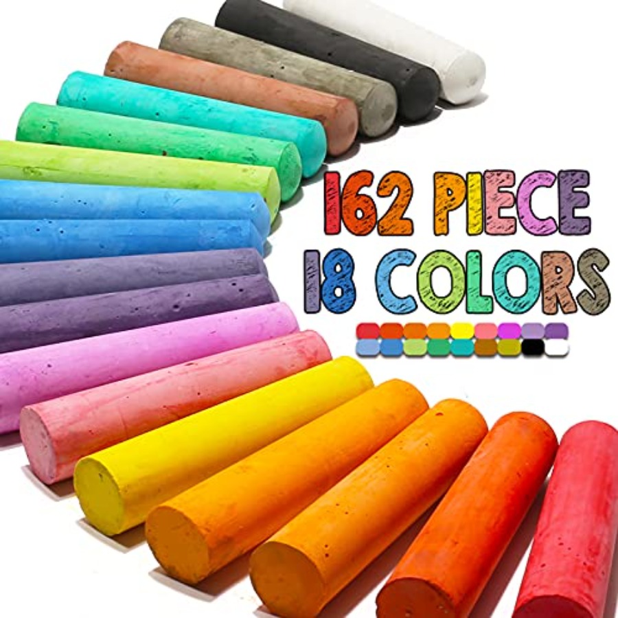 162 Pack 18 Colors Washable Si - Chalk Outdoor Jumbo 리뷰 및 가격