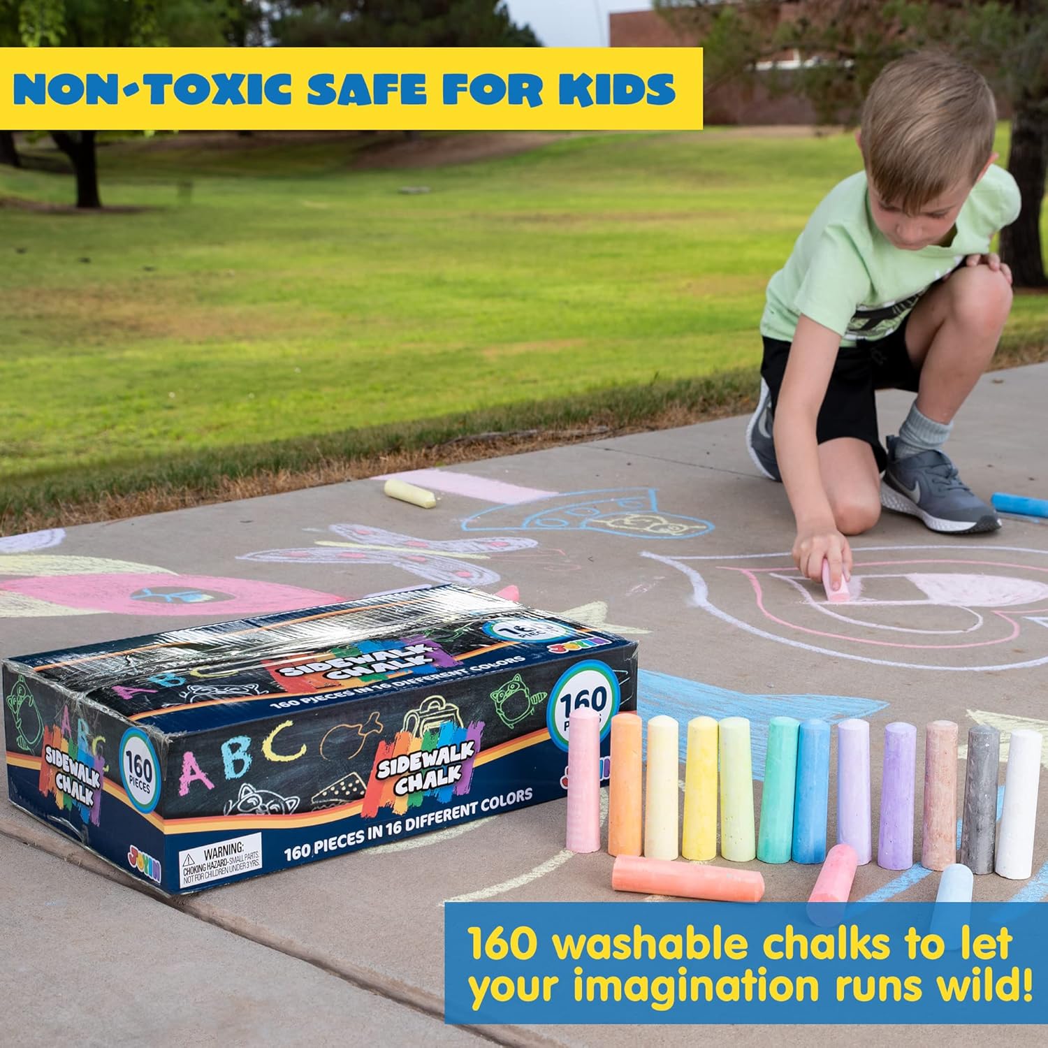 160 PCS Sidewalk Chalks Set No - Chalk Outdoor Jumbo 리뷰 및 가격