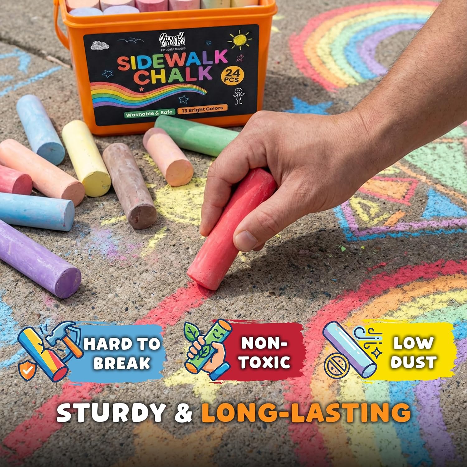 24 PCS Sidewalk Chalk for Kids - Chalk Outdoor Jumbo 리뷰 및 가격
