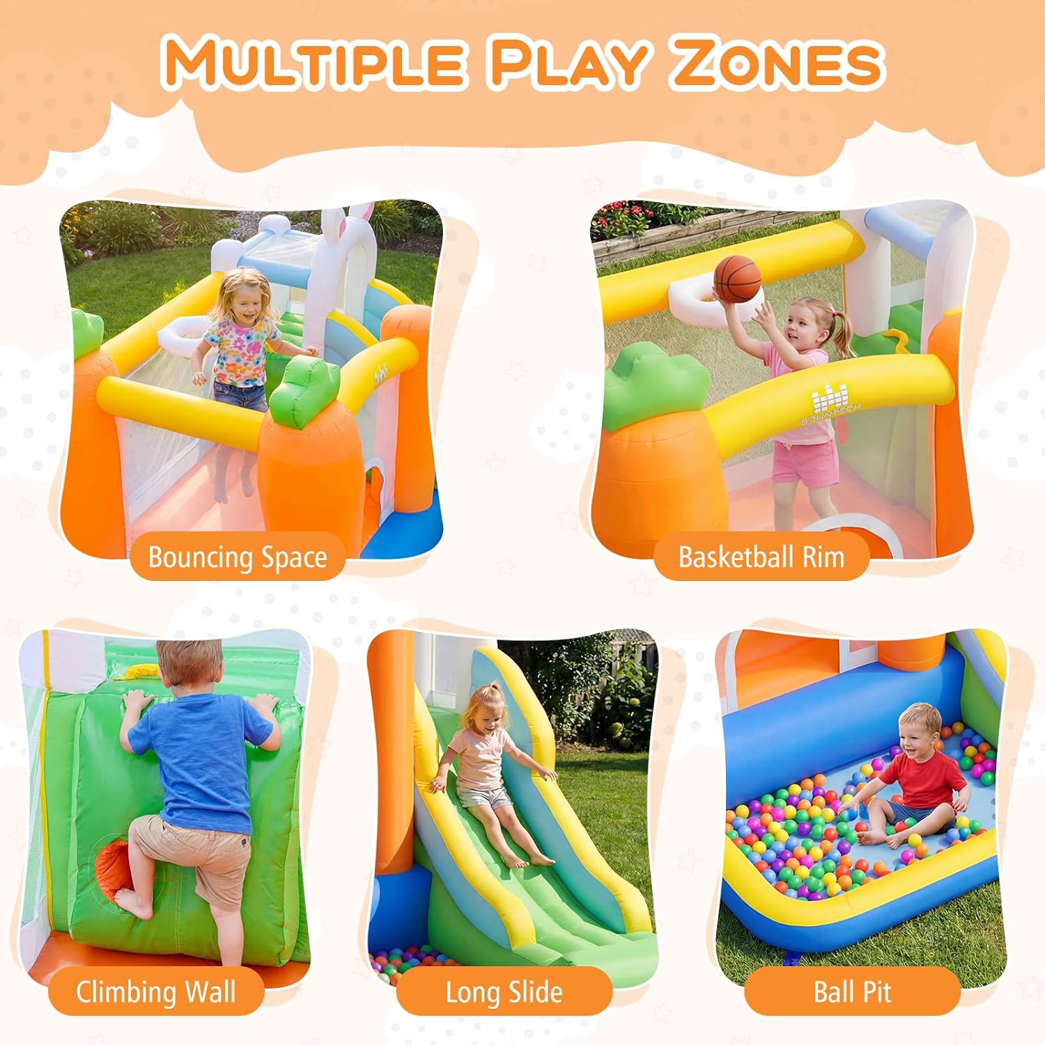 Inflatable Bounce House with B - Kids Outdoor Ball 리뷰 및 가격