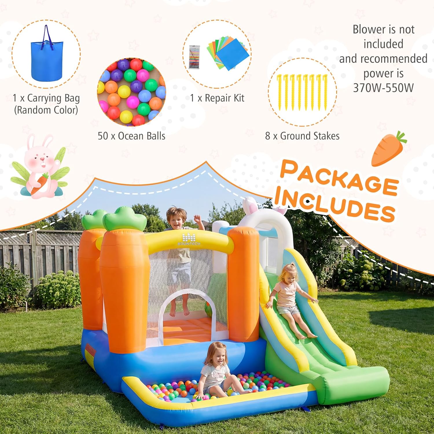 Inflatable Bounce House with B - Kids Outdoor Ball 리뷰 및 가격