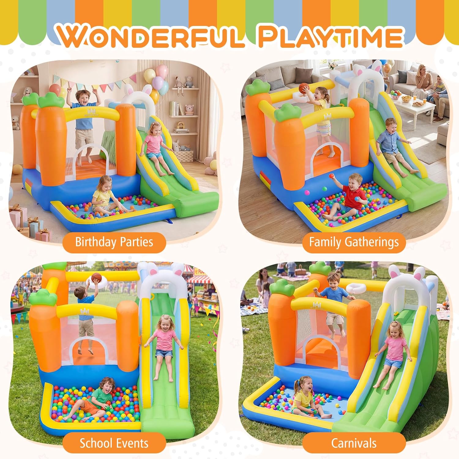 Inflatable Bounce House with B - Kids Outdoor Ball 리뷰 및 가격
