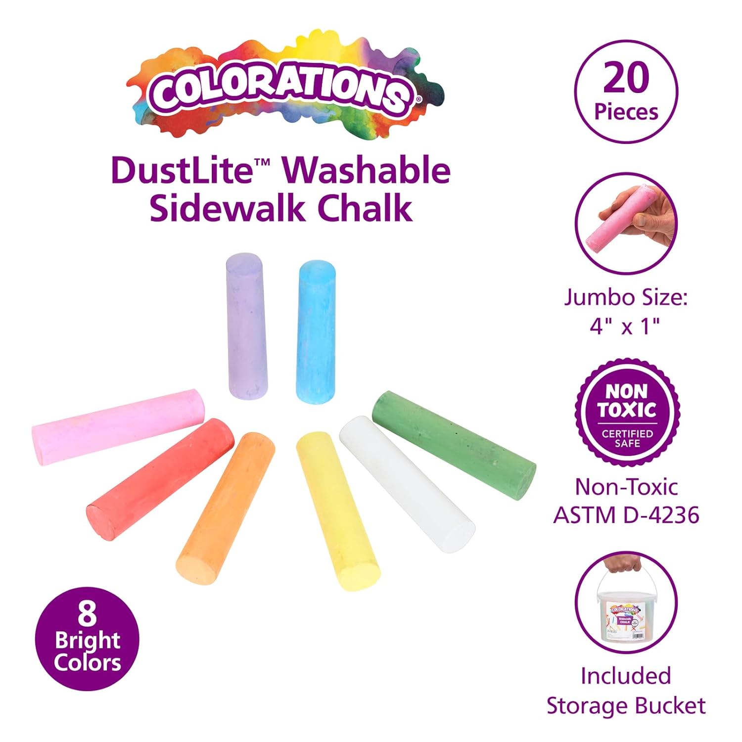 Jumbo Washable Sidewalk Chalk  - Chalk Outdoor Jumbo 리뷰 및 가격