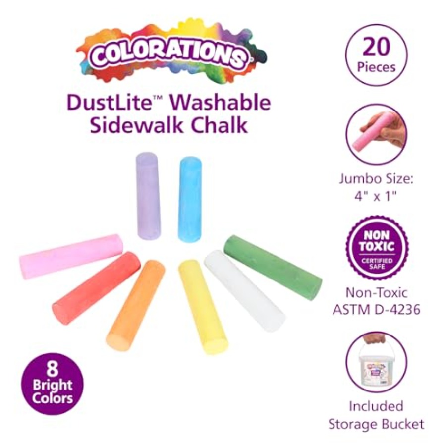 Jumbo Washable Sidewalk Chalk  - Chalk Outdoor Jumbo 리뷰 및 가격
