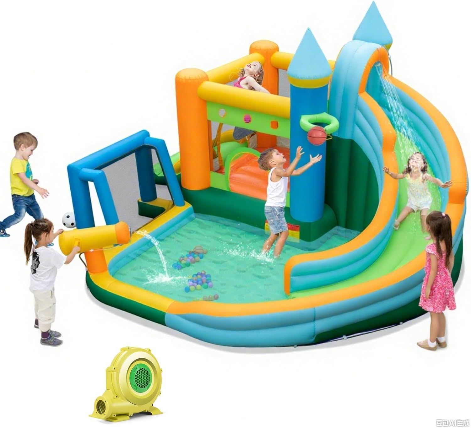 9-in-1 Inflatable Water Slide  - Kids Outdoor Ball 리뷰 및 가격
