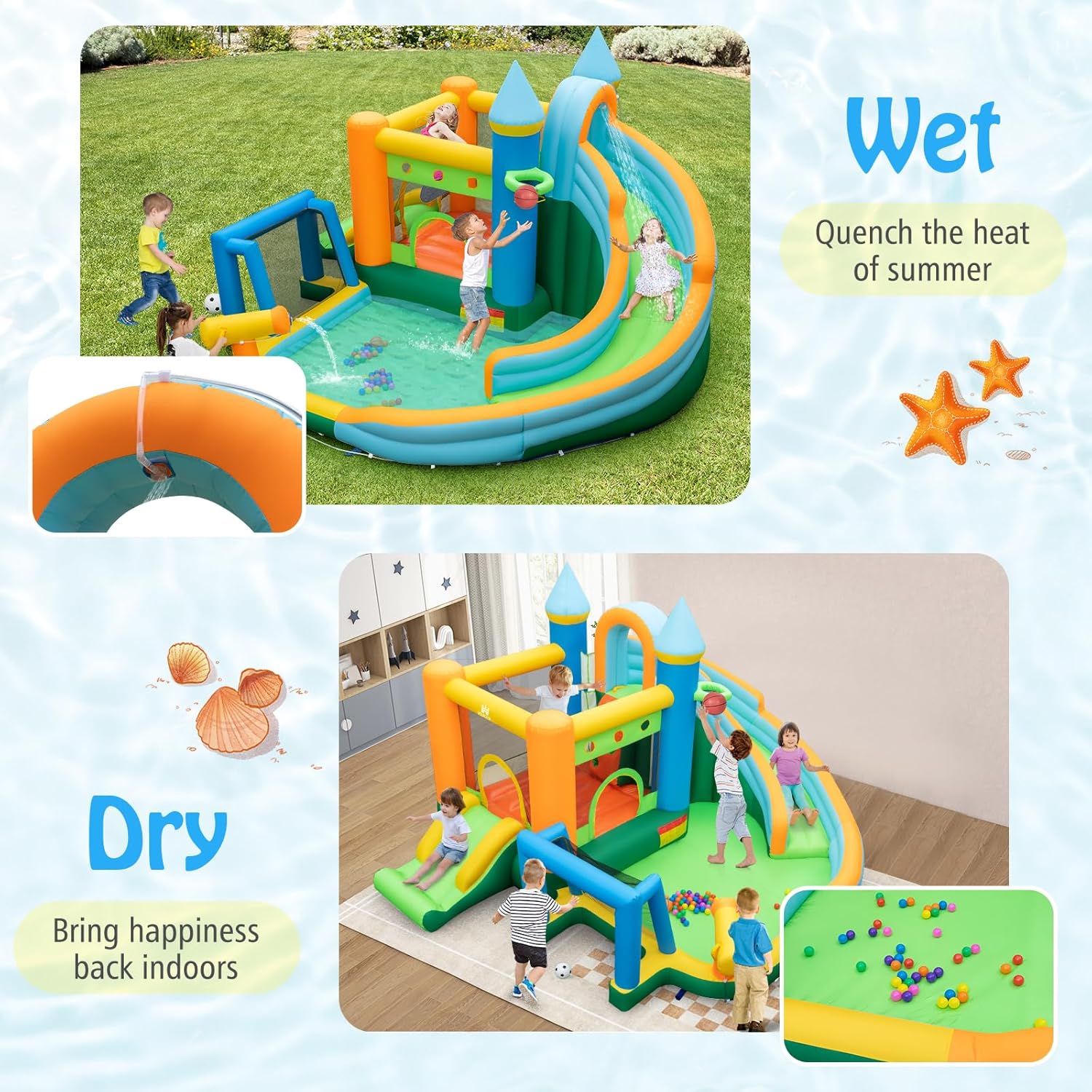 9-in-1 Inflatable Water Slide  - Kids Outdoor Ball 리뷰 및 가격