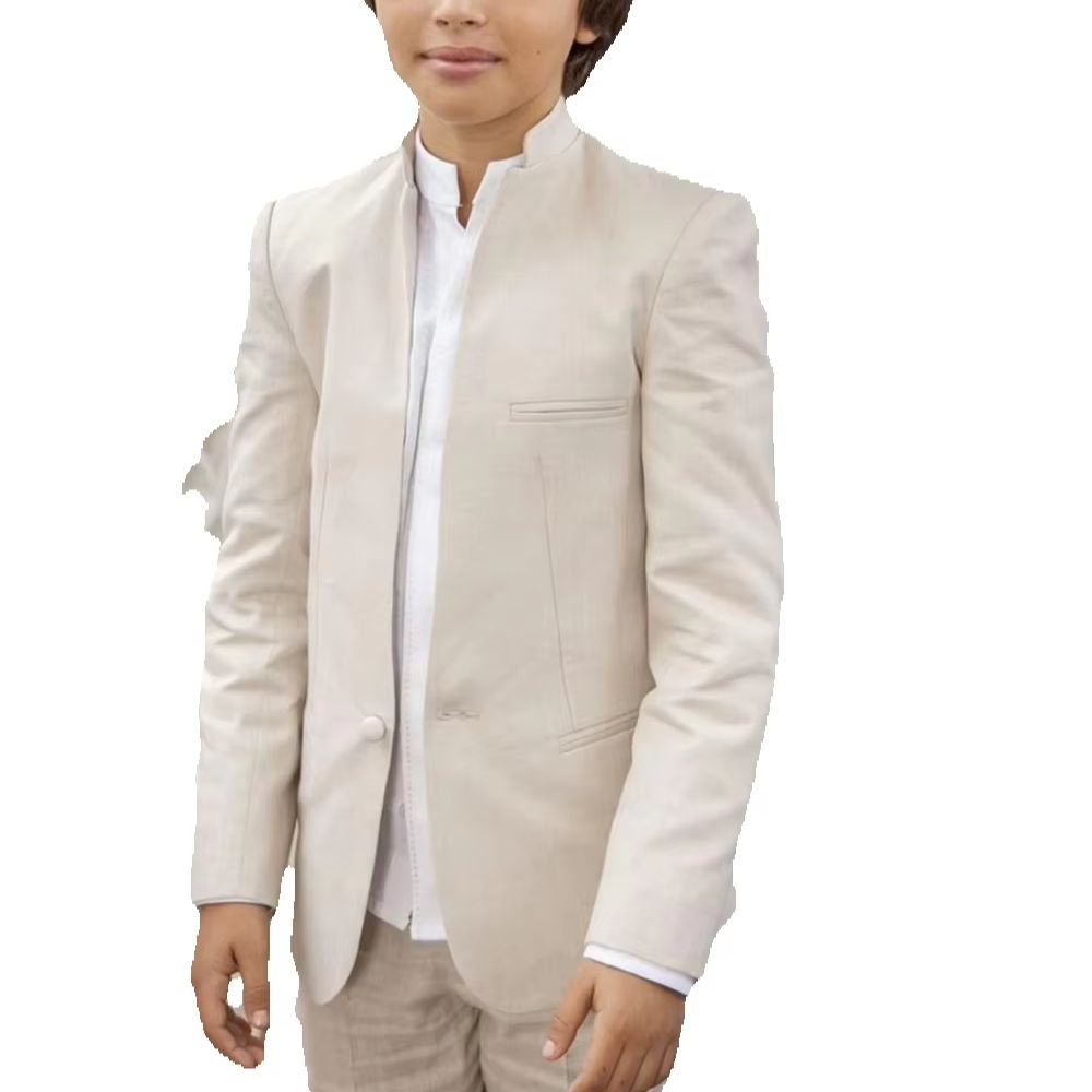 Blue/Beige Linen 2-Piece Boys  - Kids Outdoor Jacket 리뷰 및 가격