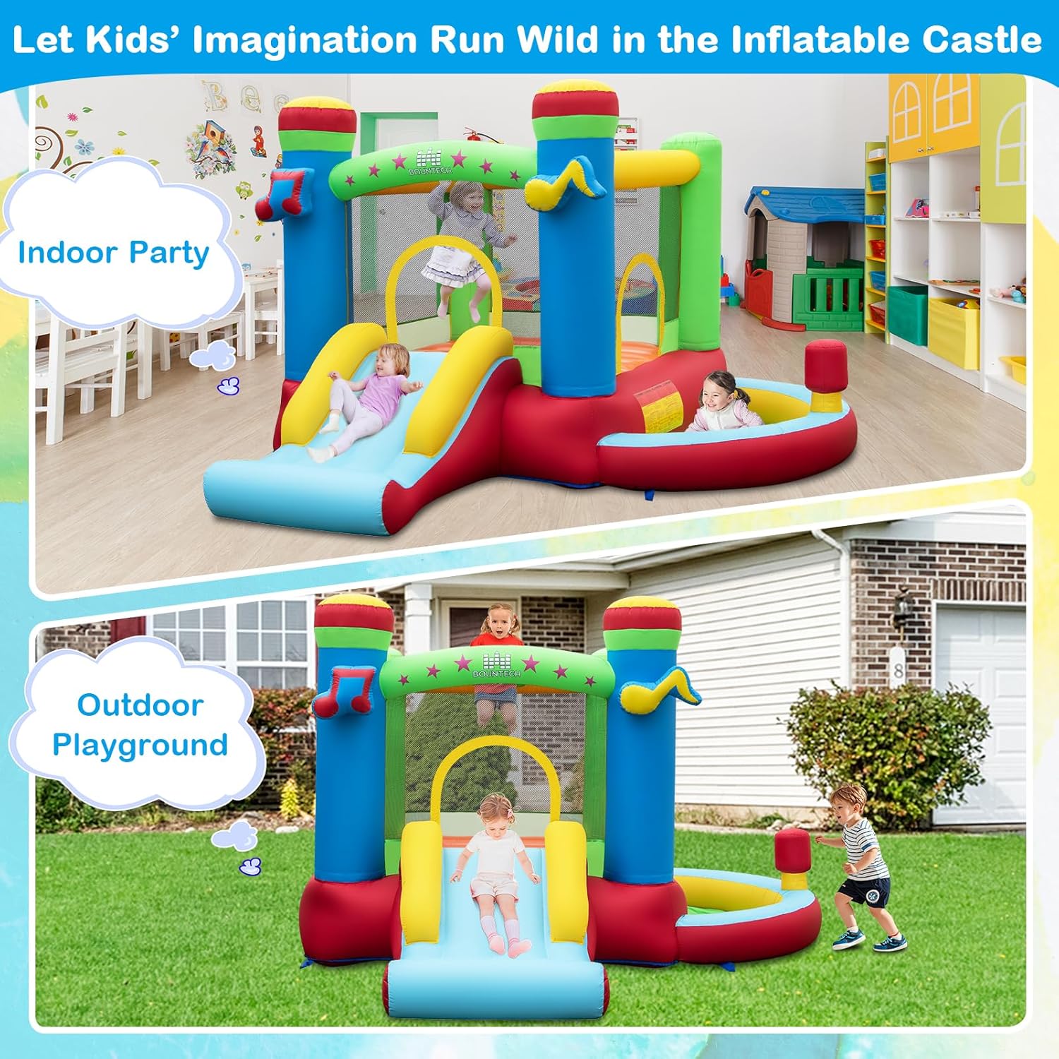 Inflatable Bounce House with B - Kids Outdoor Ball 리뷰 및 가격