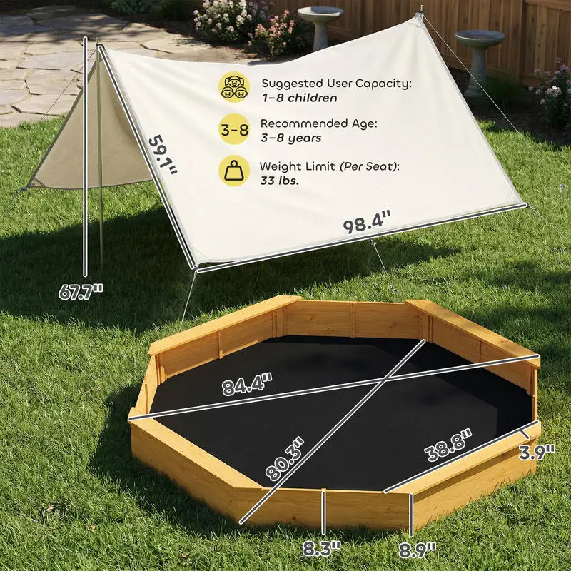 Qaba Wooden Sandbox with Large - Kids Outdoor Sandbox 리뷰 및 가격