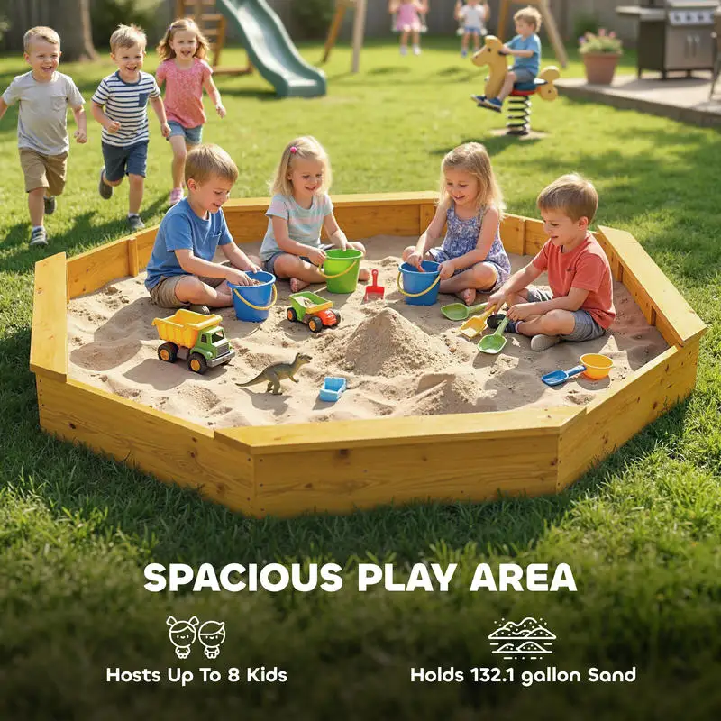 Qaba Wooden Sandbox with Large - Kids Outdoor Sandbox 리뷰 및 가격