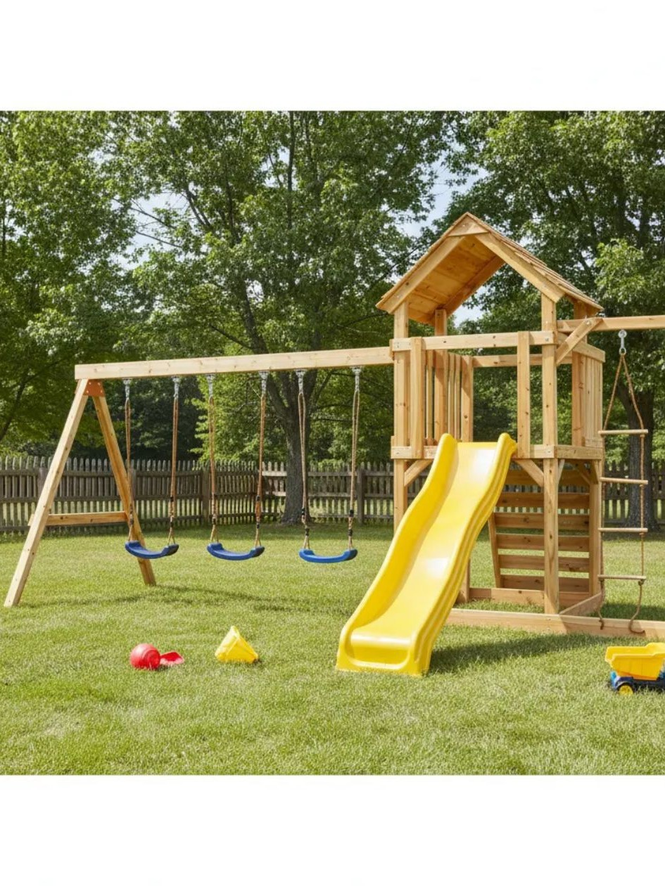 Children Swing Kids Wooden Gar - Kids Outdoor Swing And Slide 리뷰 및 가격