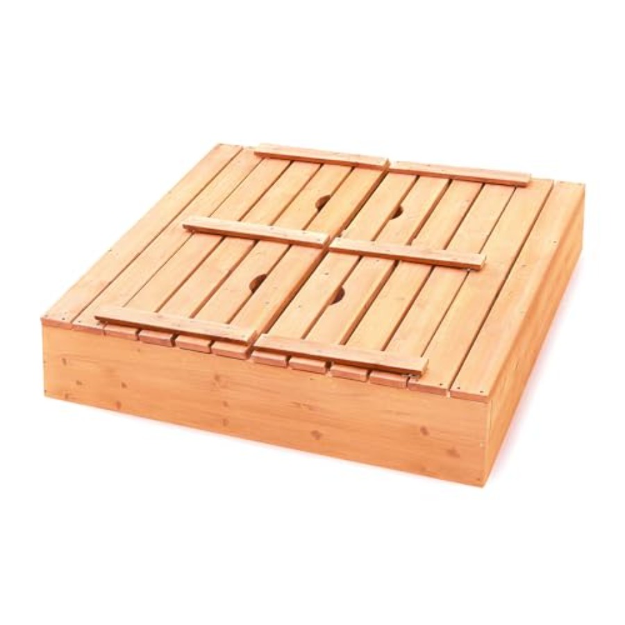 Outdoor wooden sandbox with li - Kids Outdoor Sandbox 리뷰 및 가격