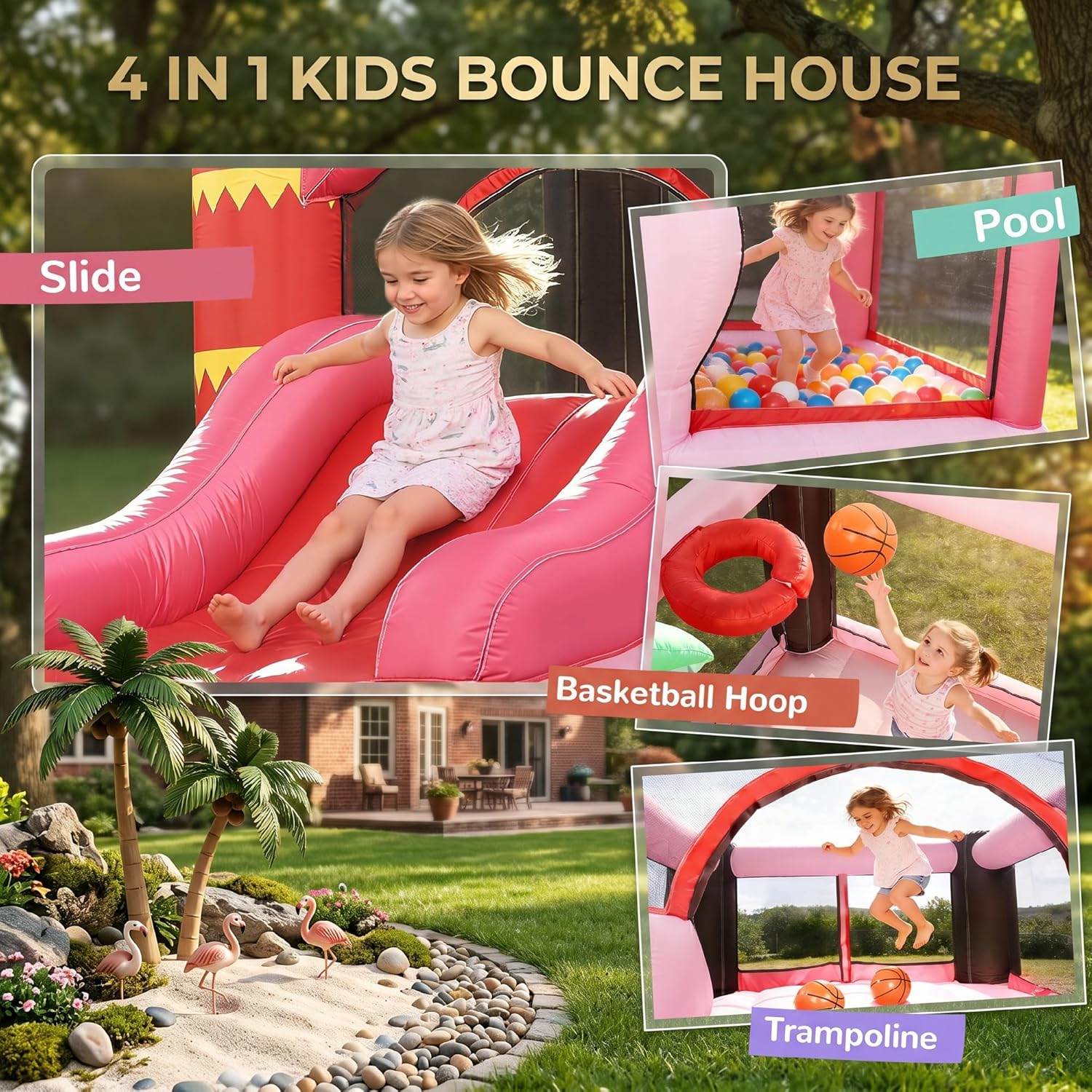 4-in-1 Kids Inflatable Bouncy  - Kids Outdoor Ball 리뷰 및 가격