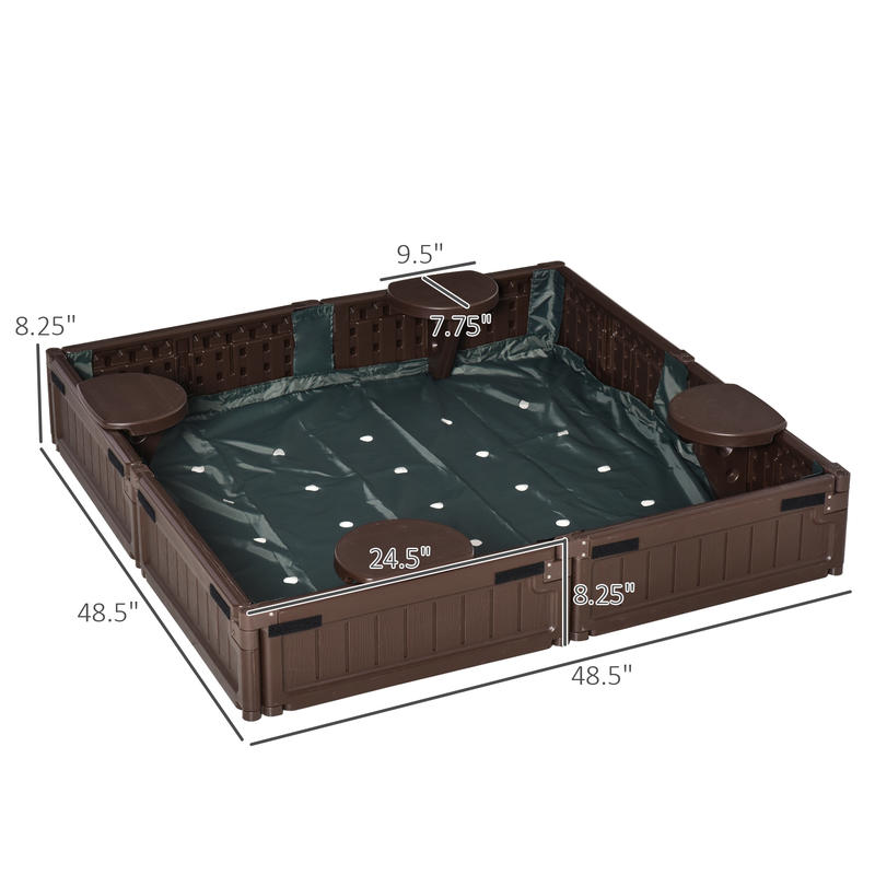 Kids Outdoor Sandbox with Cove - Kids Outdoor Sandbox 리뷰 및 가격