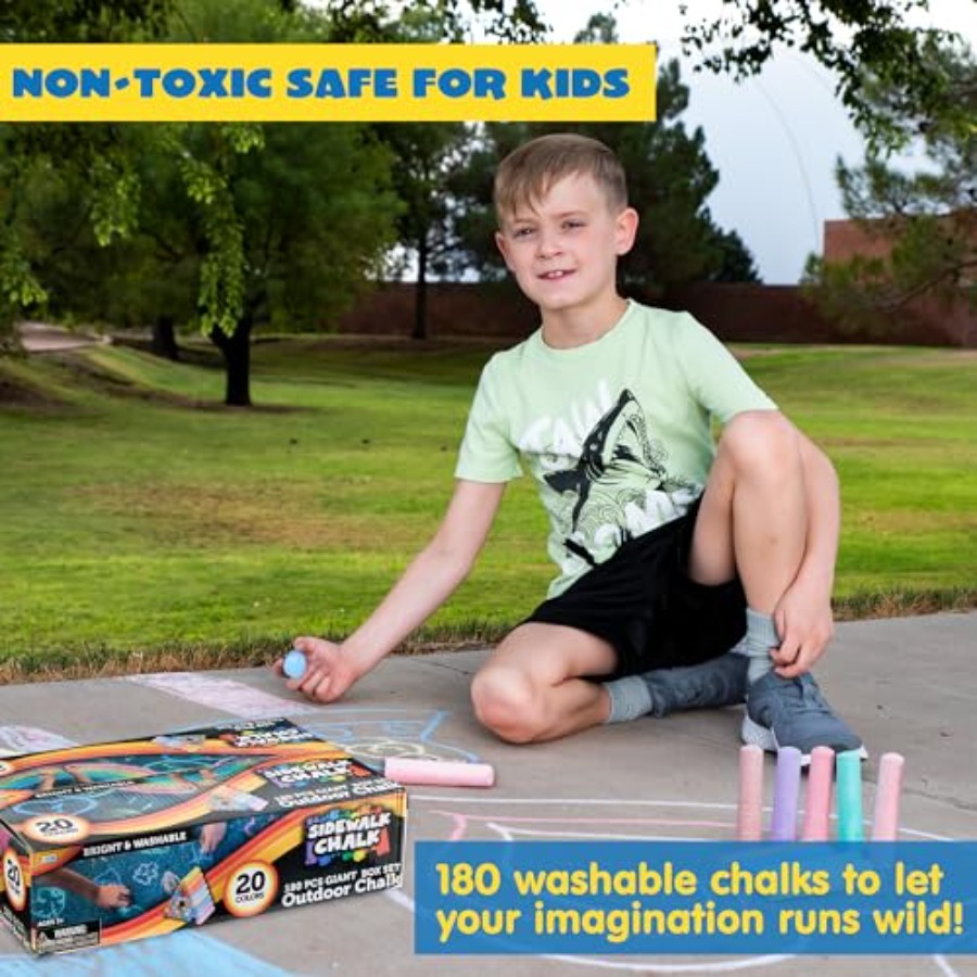 180 PCS Washable Sidewalk Chal - Chalk Outdoor Jumbo 리뷰 및 가격