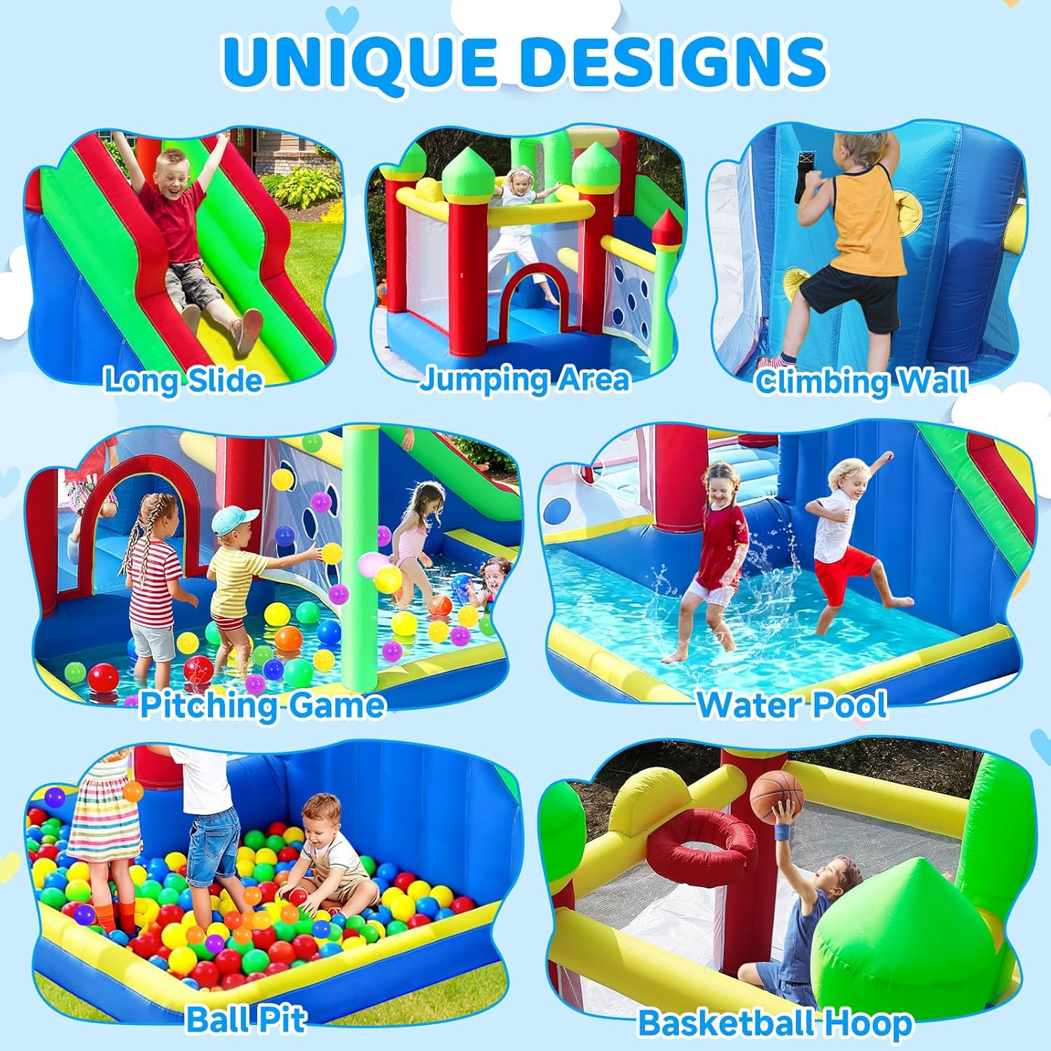 Kids Inflatable Bouncy Castle  - Kids Outdoor Ball 리뷰 및 가격
