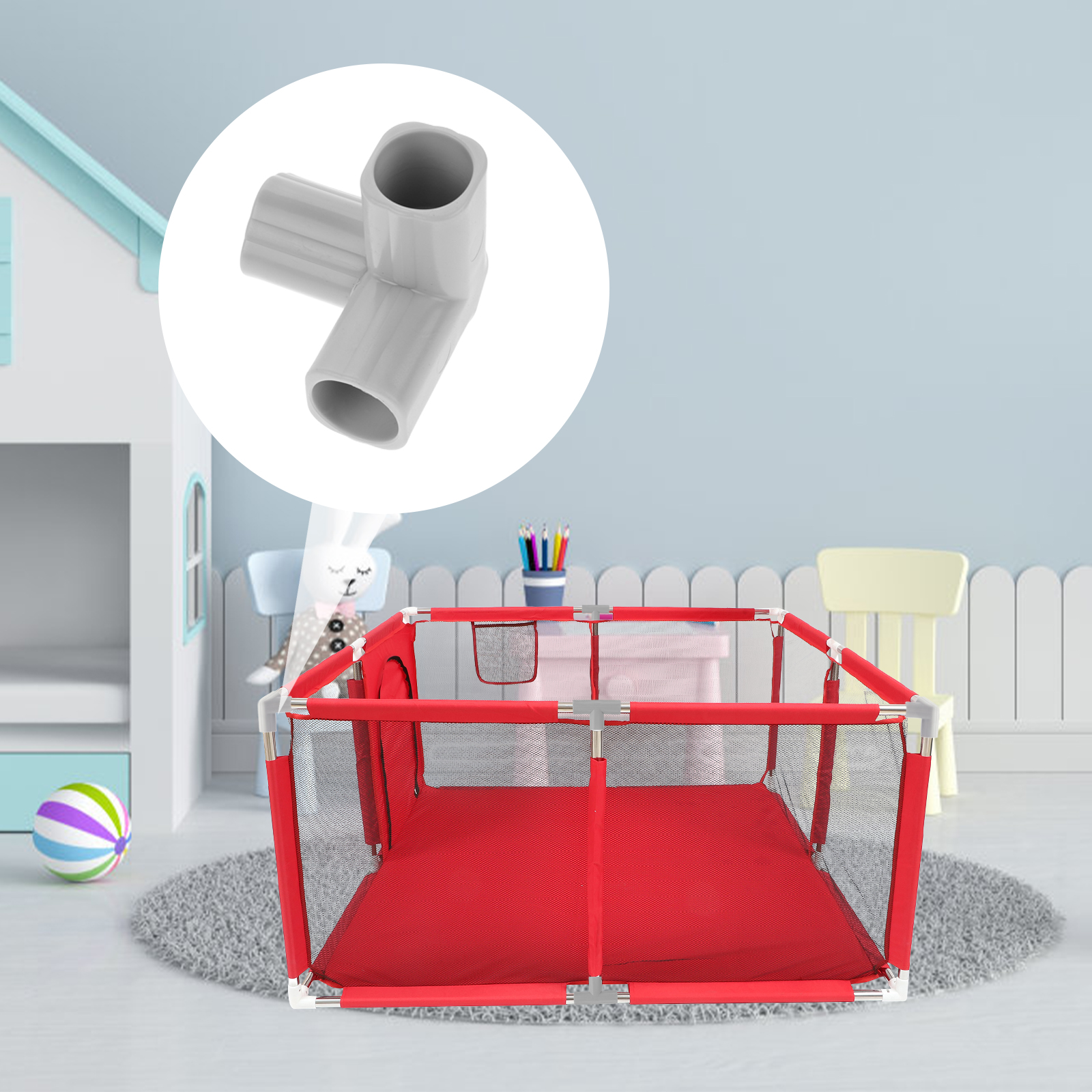 4pcs T-Shaped Steel Pipe Conne - Kids Outdoor Fence 리뷰 및 가격