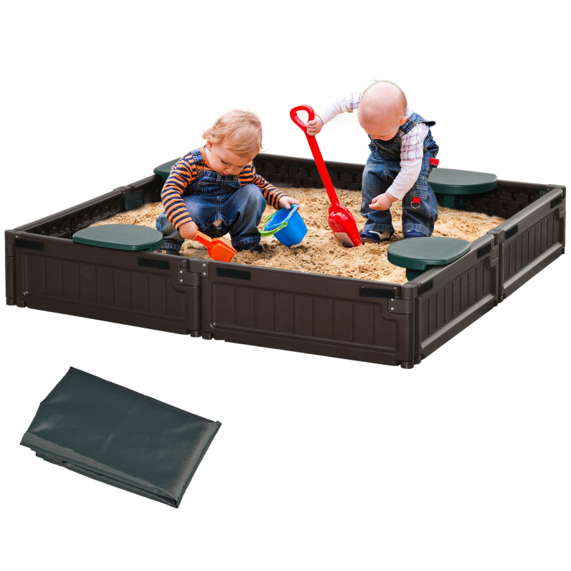 Kids Outdoor Sandbox with Cove - Kids Outdoor Sandbox 리뷰 및 가격