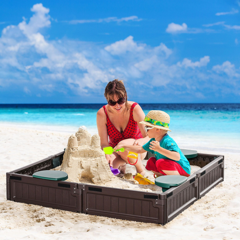 Kids Outdoor Sandbox with Cove - Kids Outdoor Sandbox 리뷰 및 가격