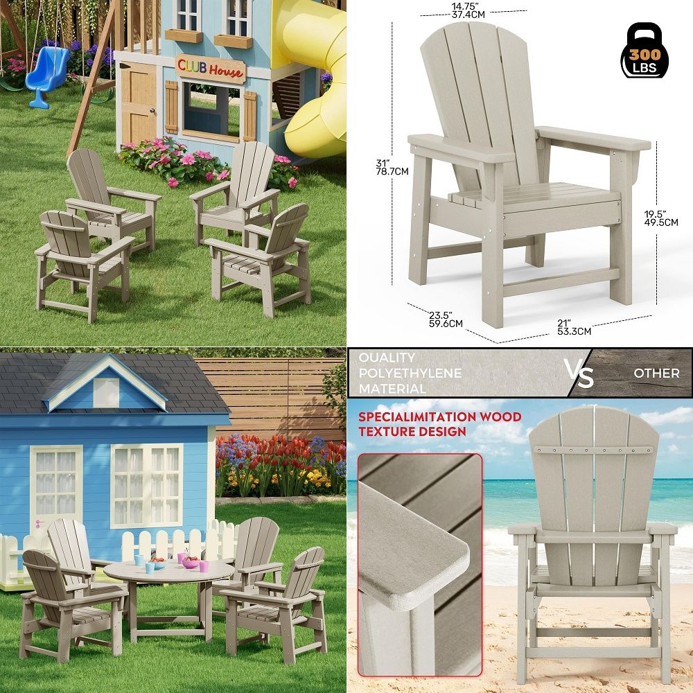 Kids Adirondack Chair Set of 4 - Kids Outdoor Lawn Chair 리뷰 및 가격