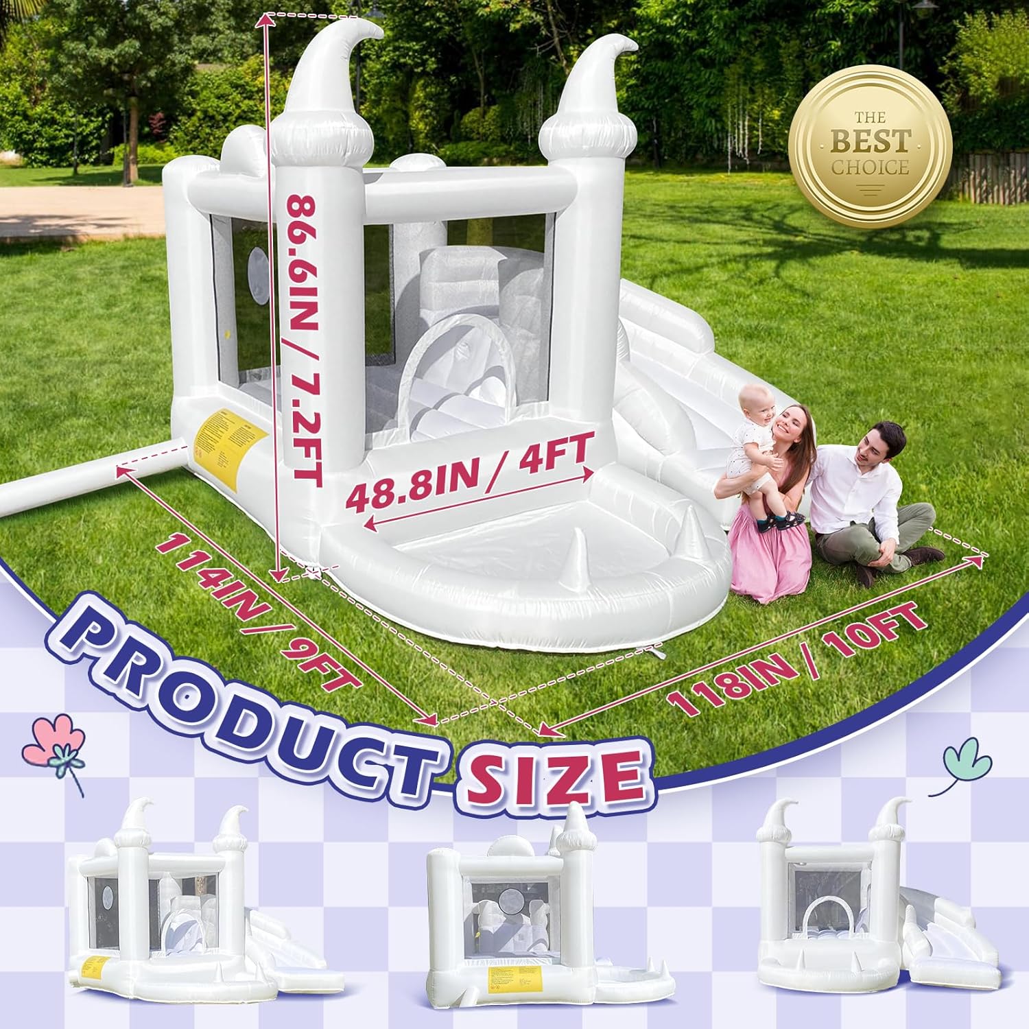 White Inflatable Bouncy Castle - Kids Outdoor Ball 리뷰 및 가격