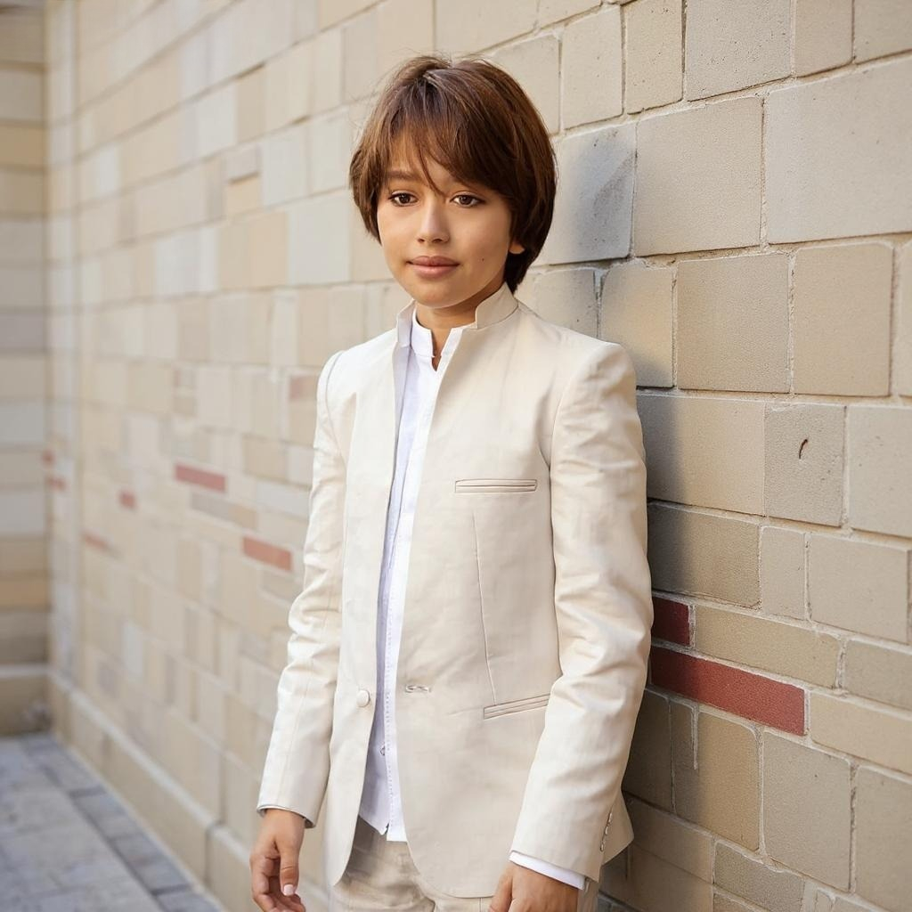 Beige Boys Suit Set 2 Pieces w - Kids Outdoor Jacket 리뷰 및 가격