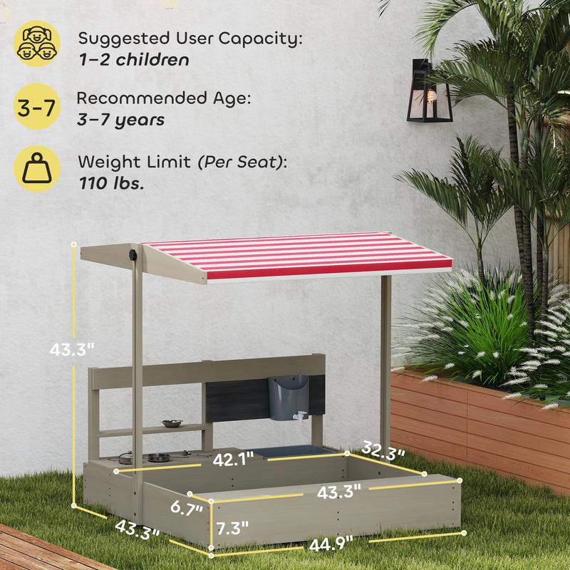 Outsunny Kids Sandbox with Hei - Kids Outdoor Sandbox 리뷰 및 가격