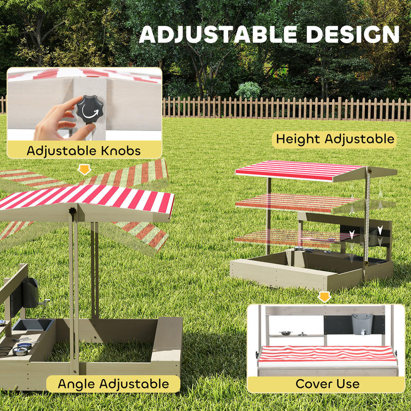 Outsunny Kids Sandbox with Hei - Kids Outdoor Sandbox 리뷰 및 가격