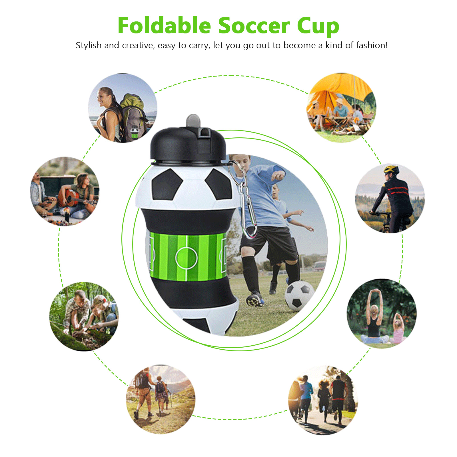 550ml Foldable Football Water  - Outdoor Kid Friendly 리뷰 및 가격