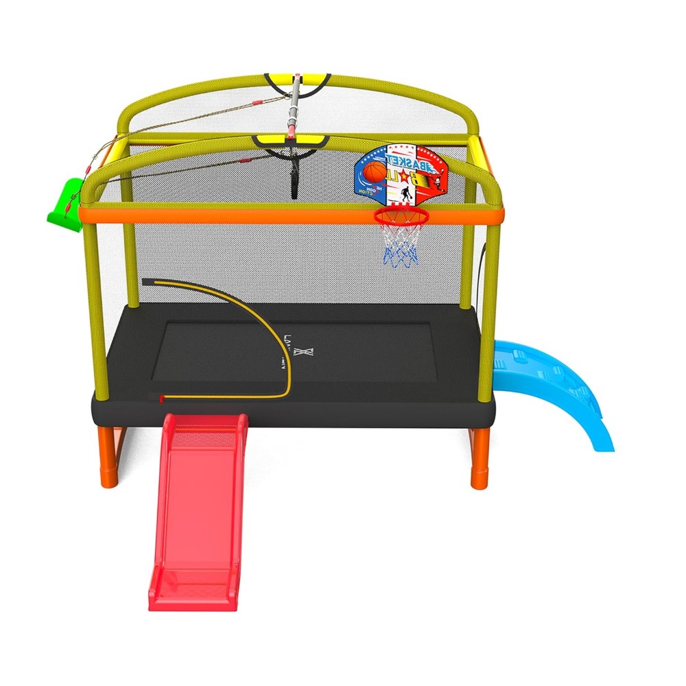 6.5Ft 7-in-1 Rectangle Trampol - Kids Outdoor Swing And Slide 리뷰 및 가격